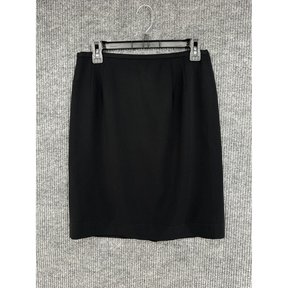 Talbots Pencil Skirt Womens 10 Black Excellent Professional Back Vent Lined